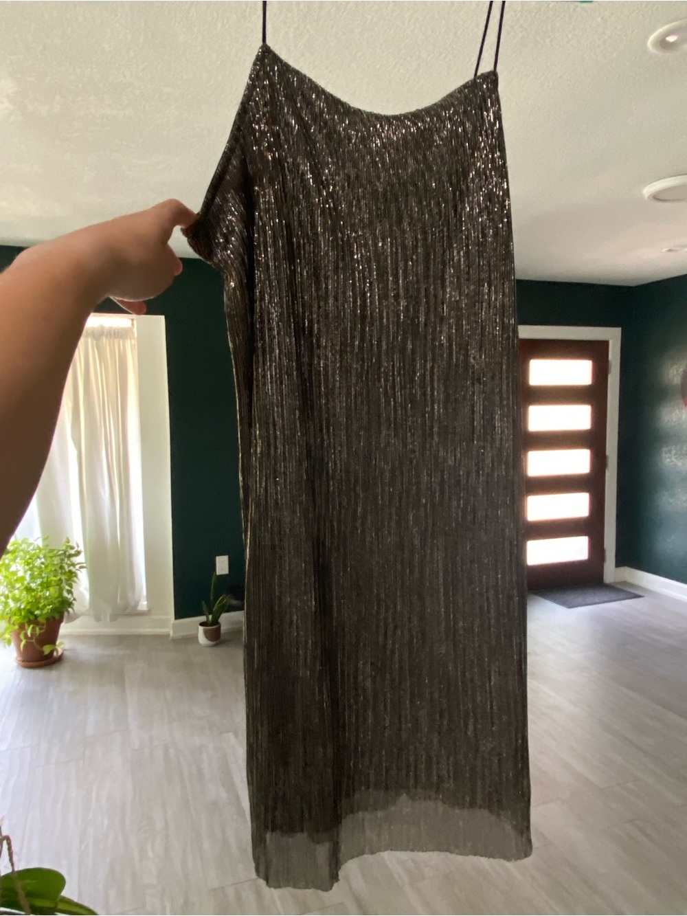 Shimmering sheath mini dress